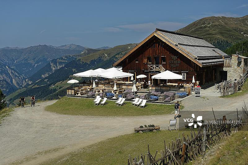 施蒂拉尔姆，海拔2000米，位于雷申山口的瑙德斯，文施高，南蒂罗尔，意大利，欧洲图片素材