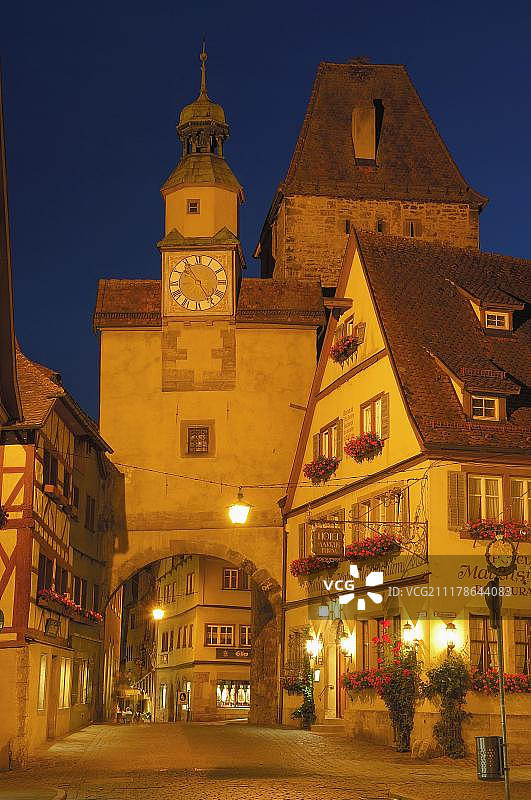 罗滕堡陶伯河，马库斯塔，浪漫之路，德国巴伐利亚弗兰肯尼亚，欧洲图片素材