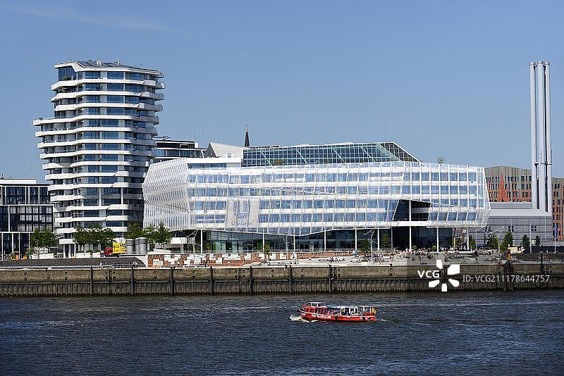 汉堡港口新城Strandkai地区的马可波罗塔和联合利华总部图片素材