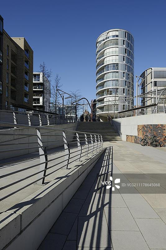 德国汉堡港口新城瓦斯科达伽马广场高层建筑图片素材