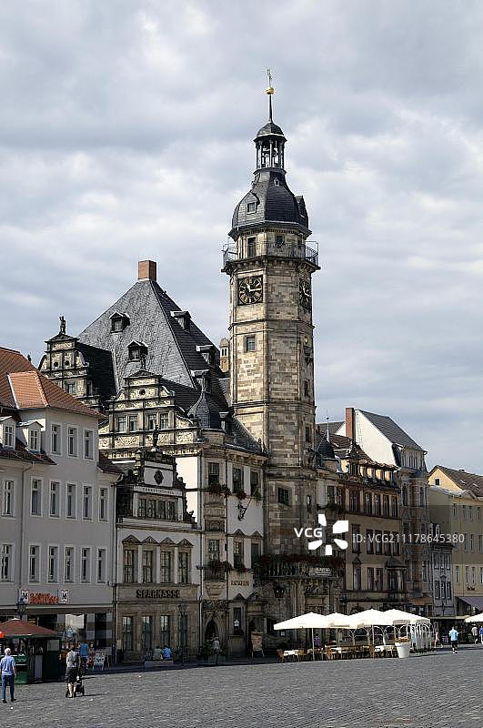 阿尔滕堡的市政厅、市场广场（图林根，德国，欧洲）图片素材
