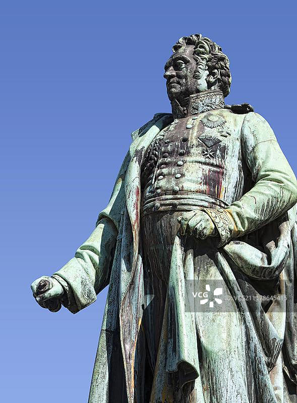 科隆广场的腓特烈·海因里希·格拉夫·克莱斯特雕像图片素材