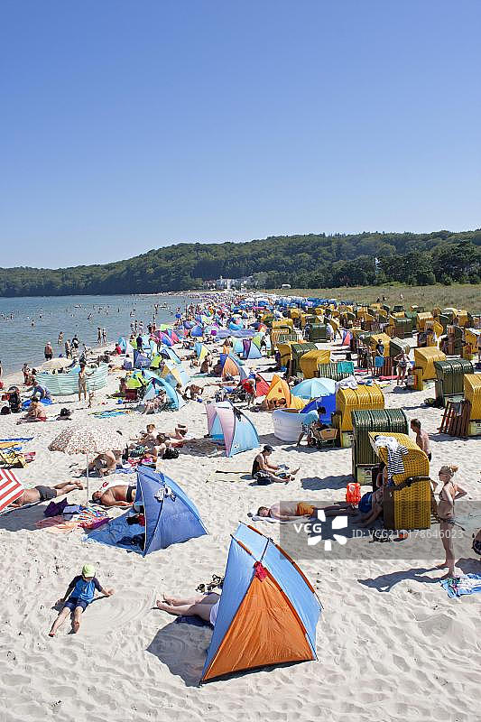 德国梅克伦堡-前波美拉尼亚州吕根岛比茨海滩风光图片素材