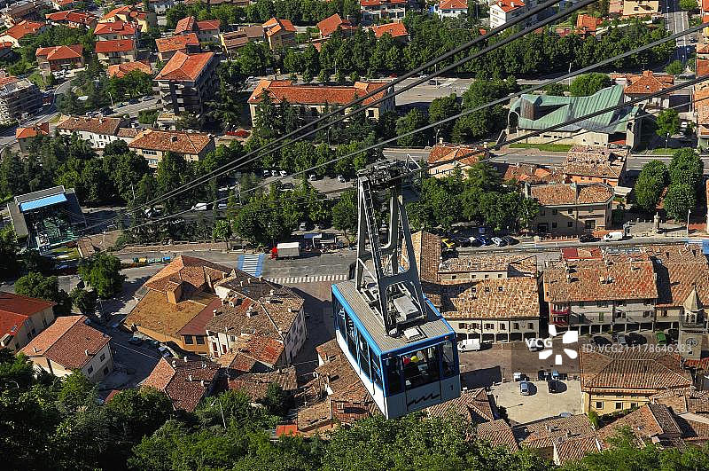 蒂塔诺山缆车，圣马力诺图片素材