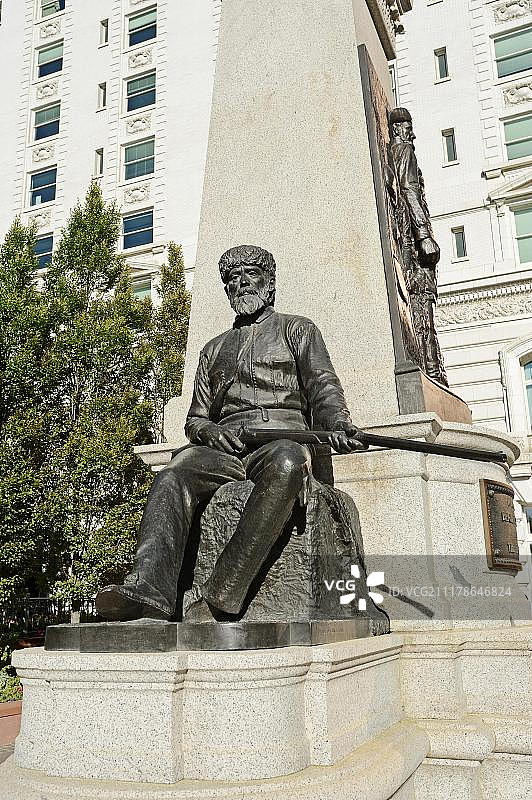 美国犹他州盐湖城的杨百翰与先驱者纪念碑图片素材