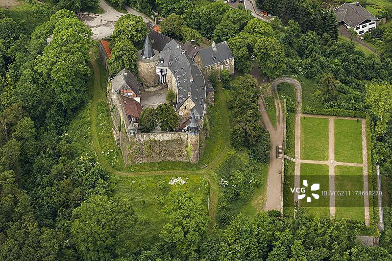 德国霍亨林堡城堡鸟瞰图图片素材