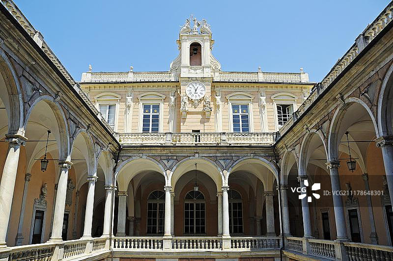 多利亚图尔西宫庭院：热那亚历史街区联合国教科文组织世界遗产图片素材