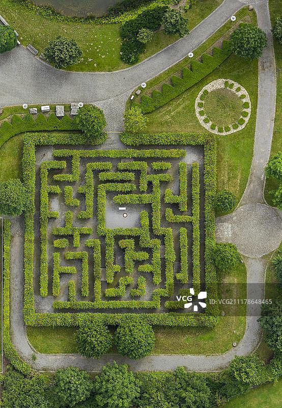 德国奥伯豪森“森特罗”购物中心迷宫航拍图片素材