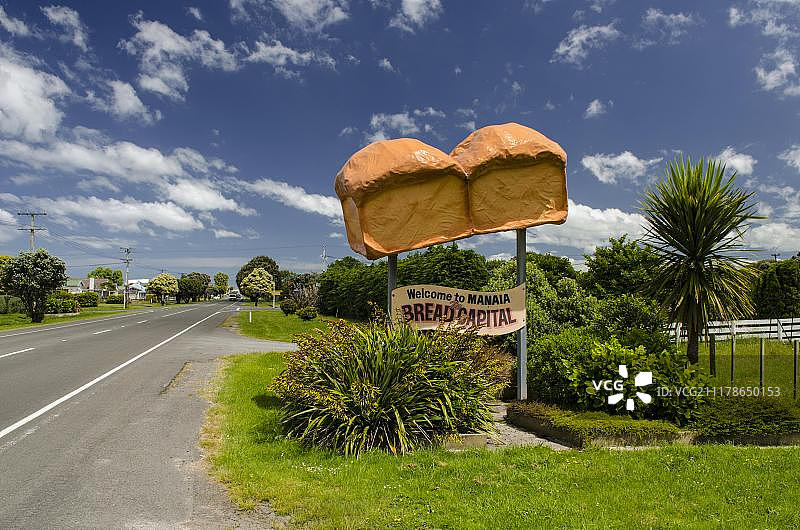 白面包雕塑，面包之都，玛纳亚，北岛，新西兰，大洋洲图片素材
