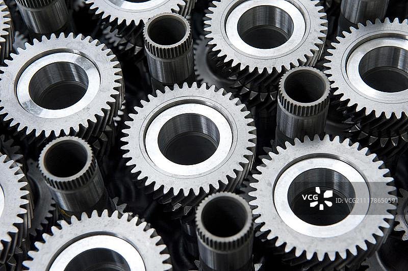 齿轮生产与仓储，变速器制造，DQ 250变速箱生产，组装零件，预生产，大众汽车公司，位于德国黑森州卡塞尔的大众工厂图片素材