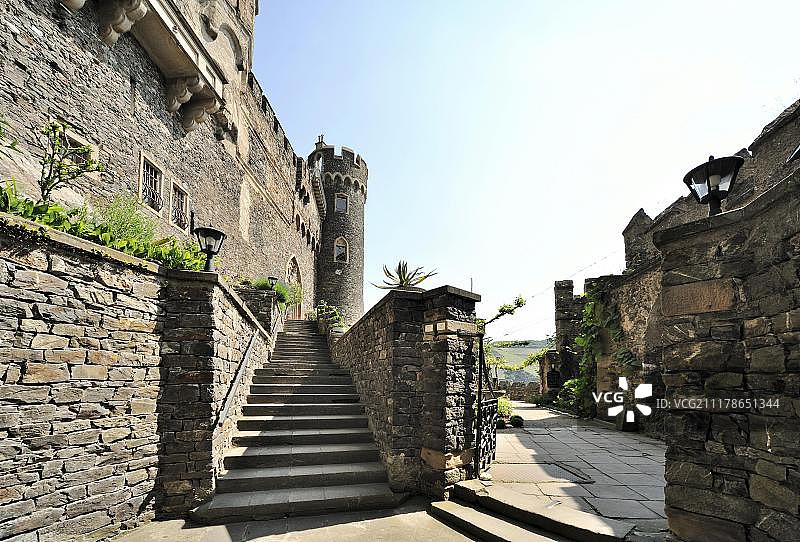 莱茵施泰因城堡，位于德国莱茵兰-普法尔茨州，联合国教科文组织世界遗产图片素材