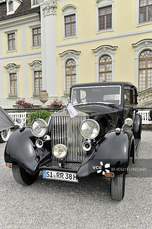 1938年劳斯莱斯轿车，老爷车，德国巴登-符腾堡州路德维希堡图片素材