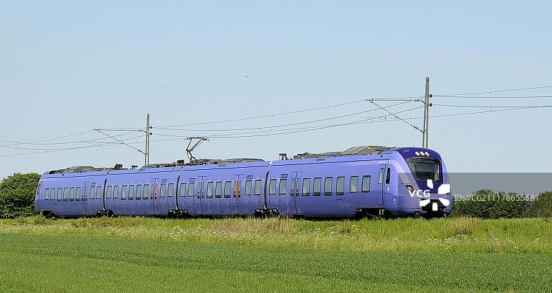 瑞典火车，位于斯科讷省斯瓦特图片素材