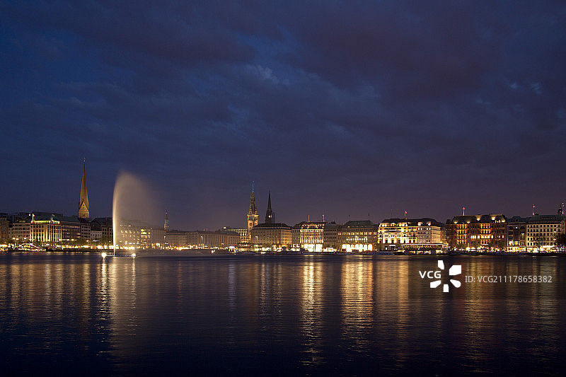 德国汉堡市内阿尔斯特湖图片素材