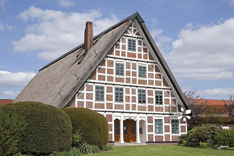 约克的半木结构房屋，阿尔特斯兰果树种植区，德国图片素材