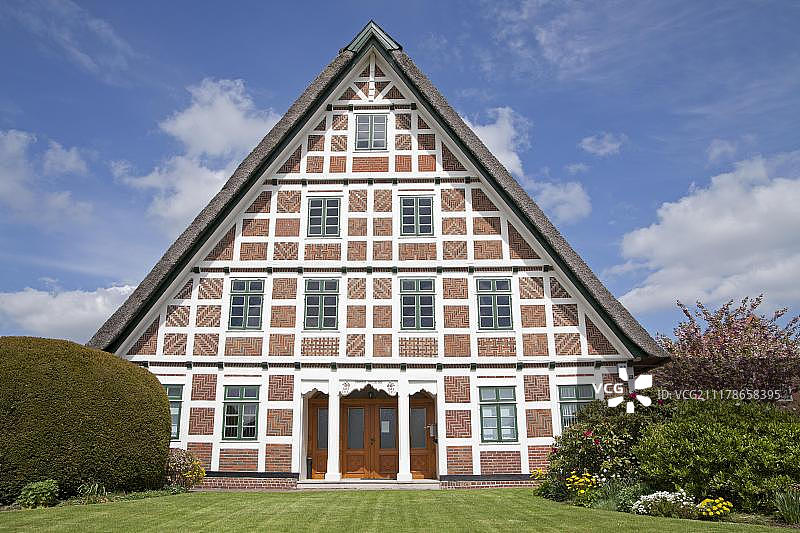 约克的半木结构房屋，阿尔特斯兰果树种植区，德国图片素材