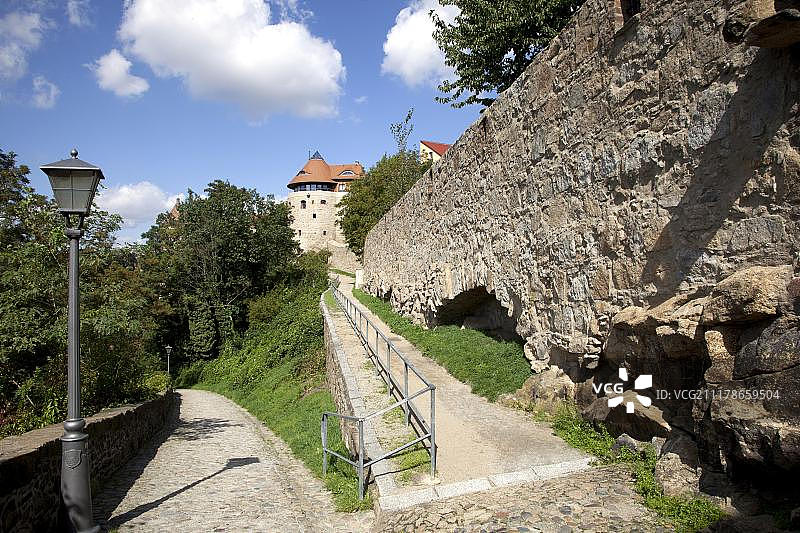 奥尔滕堡城堡、城墙，德国萨克森州图片素材