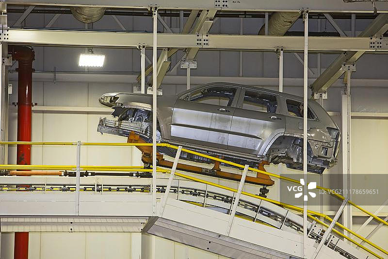 克莱斯勒工厂汽车装配线图片素材
