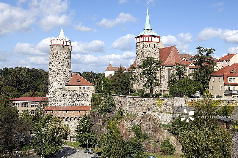 德国萨克森州包岑圣米迦勒教堂旁的旧水厂图片素材