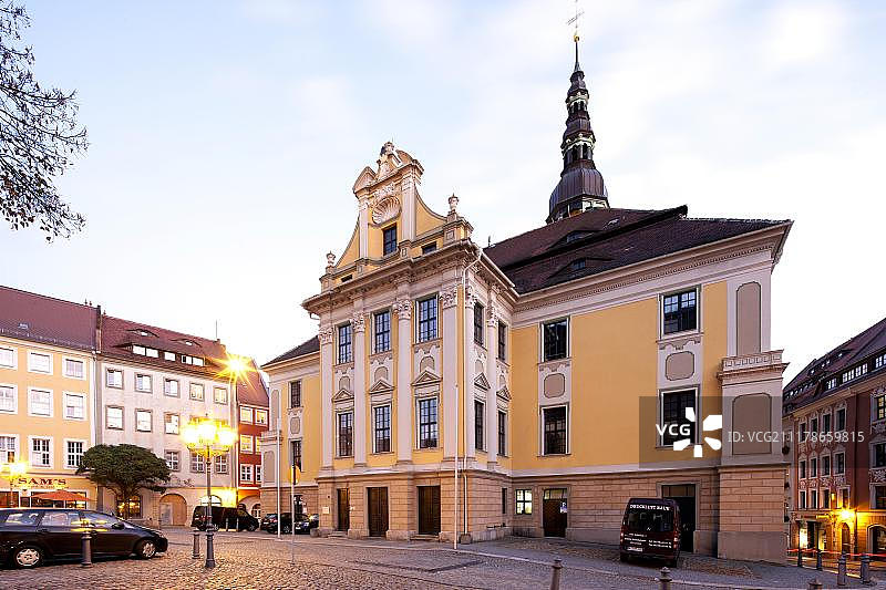 德国萨克森州包岑主集市广场市政厅图片素材