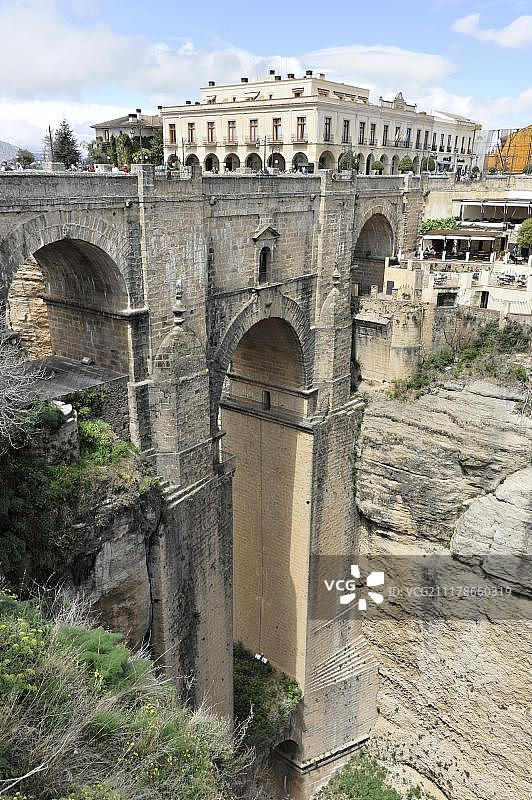 新桥，埃尔塔霍峡谷，龙达，马拉加省，安达卢西亚，西班牙图片素材