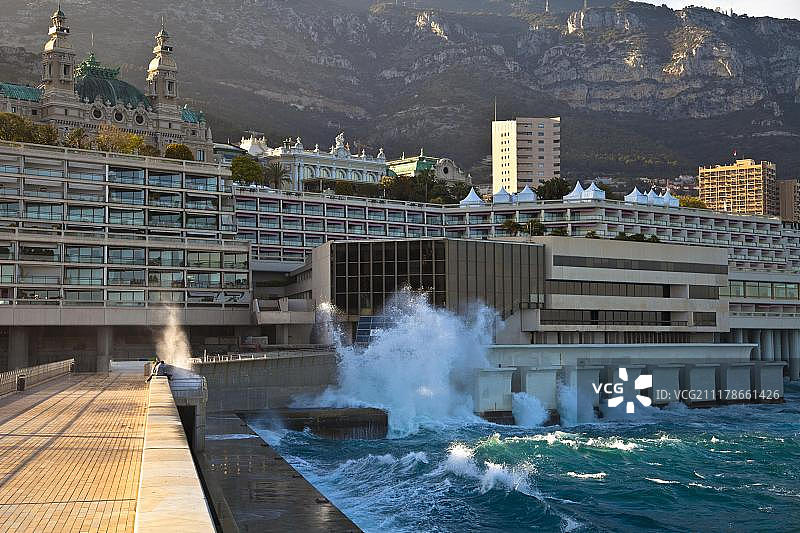 摩纳哥赫库勒斯港兰尼埃三世礼堂和大赌场图片素材