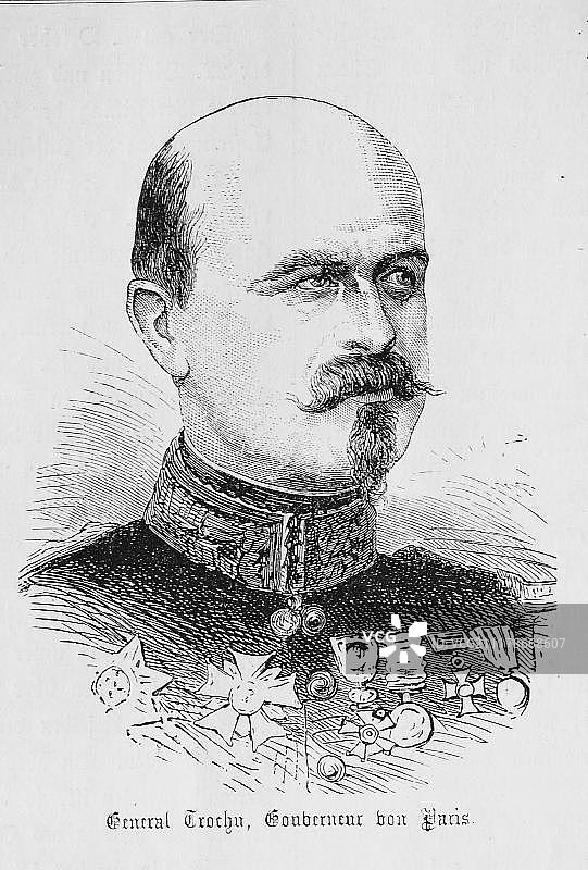 路易斯·朱尔斯·特罗胥将军，法国将军，1815-1896年，德法战争纪事图片素材
