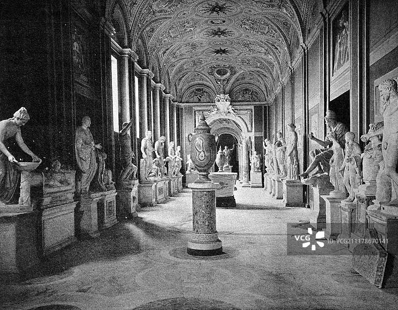 梵蒂冈博物馆的首批自拍像之一，罗马，历史照片，1884年图片素材