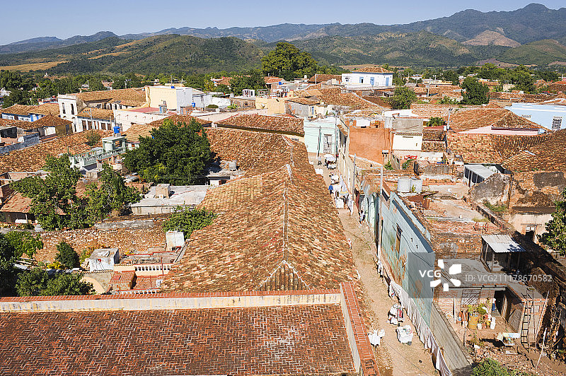 从瞭望塔俯瞰古巴圣斯皮里图斯省特立尼达国家博物馆图片素材