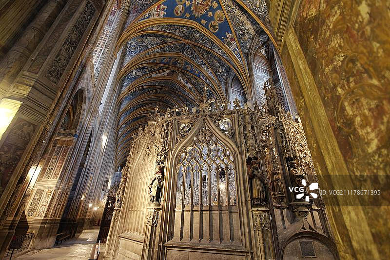 圣塞西尔大教堂唱诗班，阿尔比，圣公会城市，联合国教科文组织世界遗产，法国，欧洲图片素材