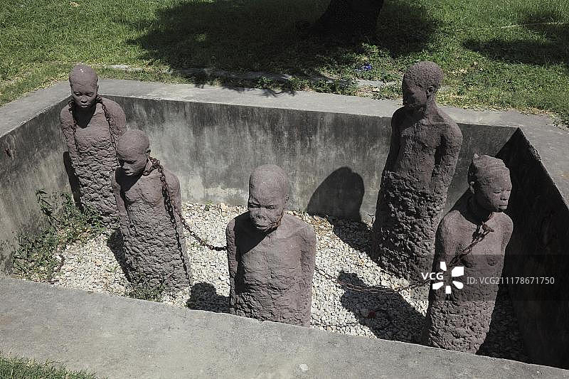 圣公会教堂的奴隶纪念碑，石头城，桑给巴尔，坦桑尼亚，非洲图片素材