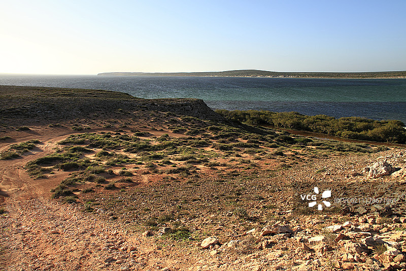 西澳大利亚弗朗索瓦佩隆国家公园海岸线，鲨鱼湾，联合国教科文组织世界遗产图片素材
