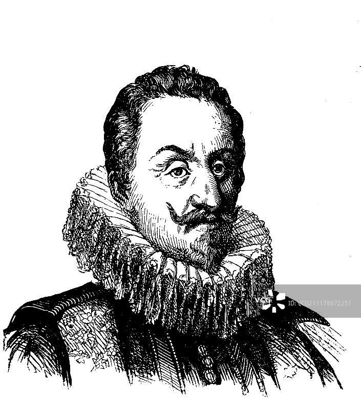 波西米亚国王费迪南二世历史木刻图片素材