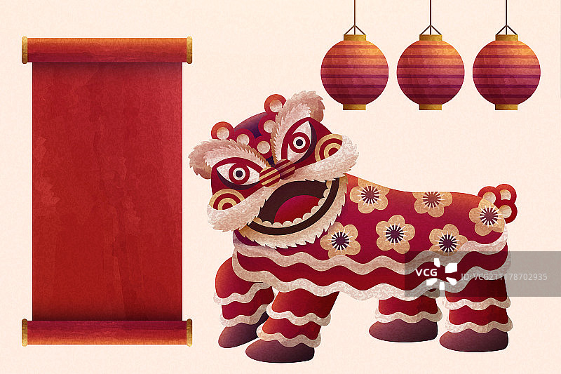 新年吉祥舞狮素材图片素材