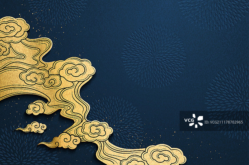 金色祥云典雅背景图片素材