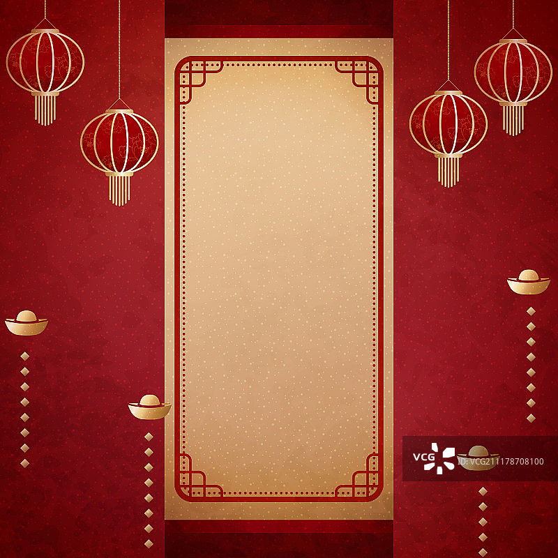 新年喜庆卷轴模板图片素材