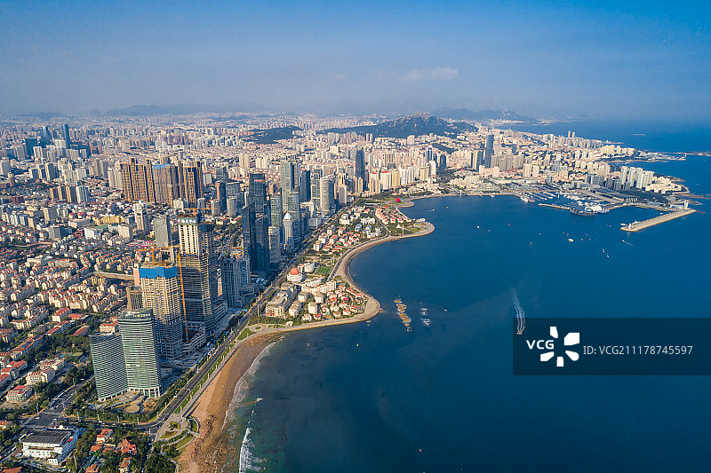 青岛海滩西海岸岛屿航拍高视角高清大图图片素材