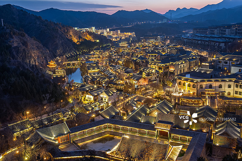 古北水镇夜景图片素材