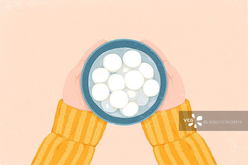 元宵节手捧汤圆图片素材