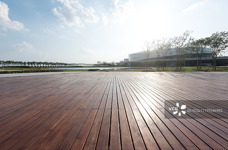 木地板与现代建筑图片素材