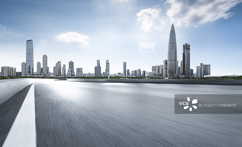 深圳都市风光和柏油路面图片素材