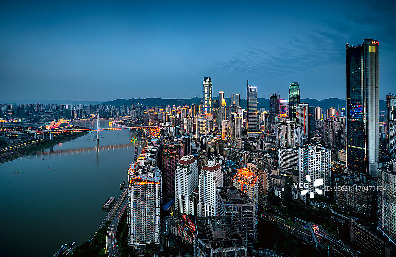 华灯初上渝中区图片素材