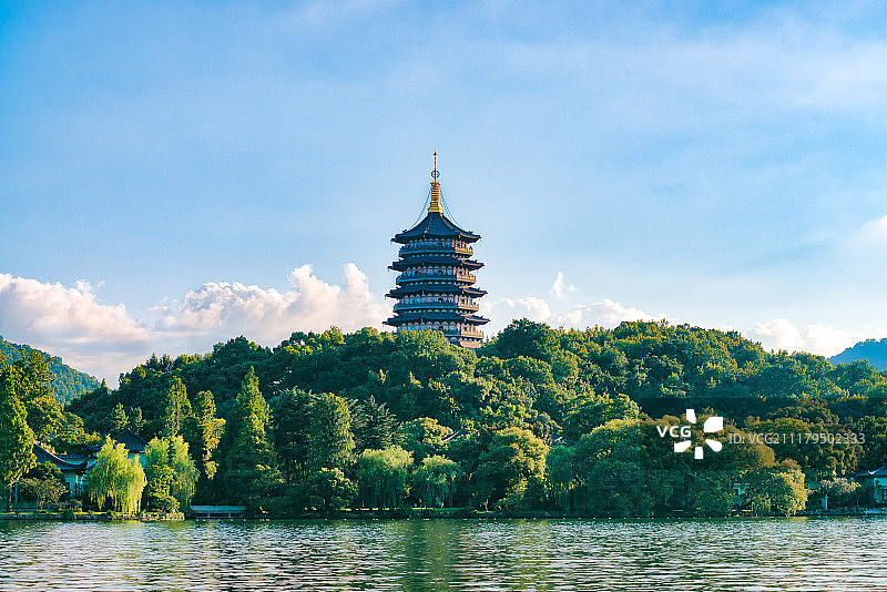 杭州西湖雷峰塔风光图片素材