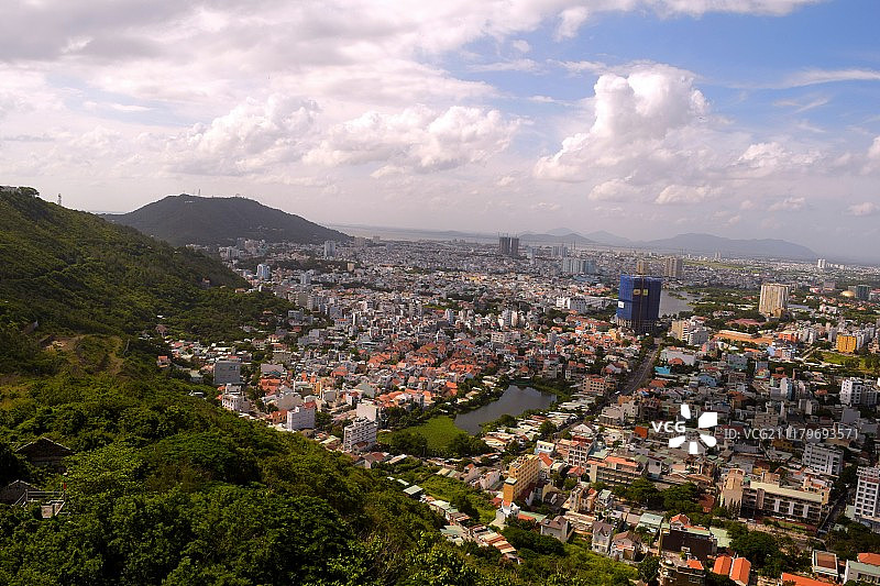 城镇景观的俯视照片图片素材