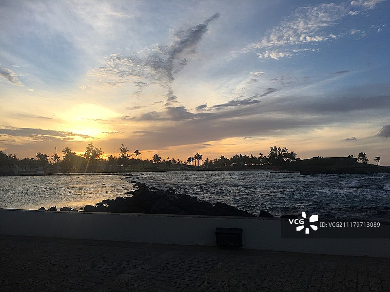 日落时的海景图片素材