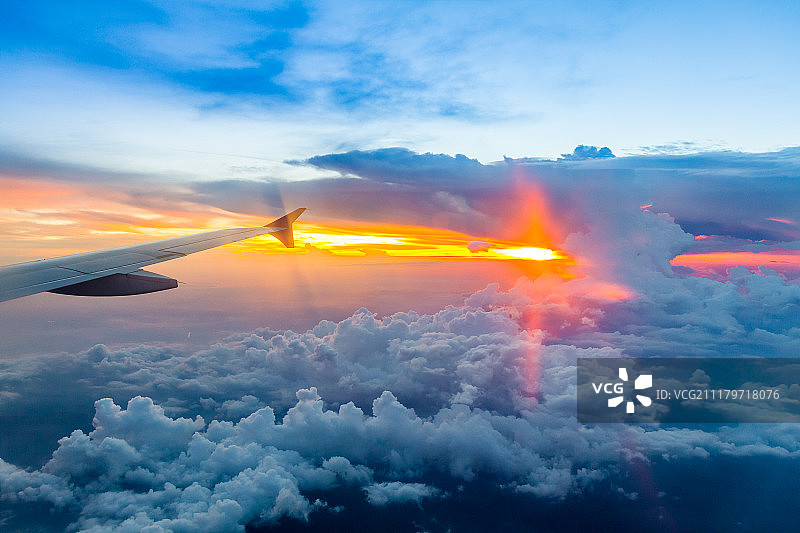 航空日落图片素材