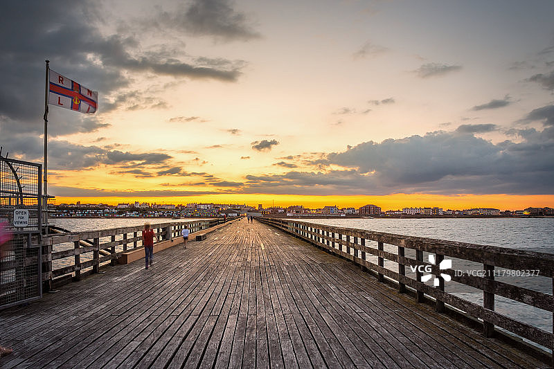 码头日落图片素材