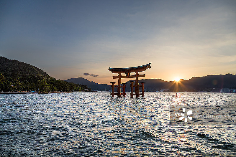 日本广岛日落图片素材