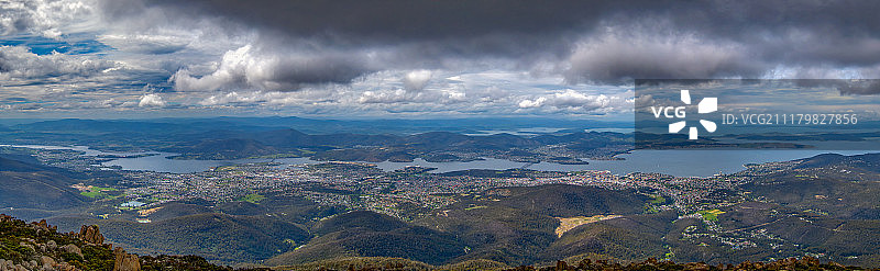 塔斯马尼亚州霍巴特和德文特河图片素材