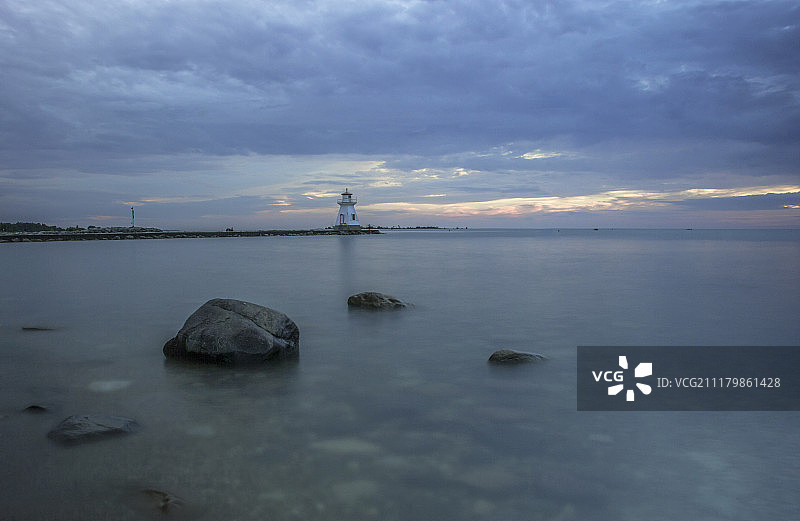 长曝光灯塔图片素材